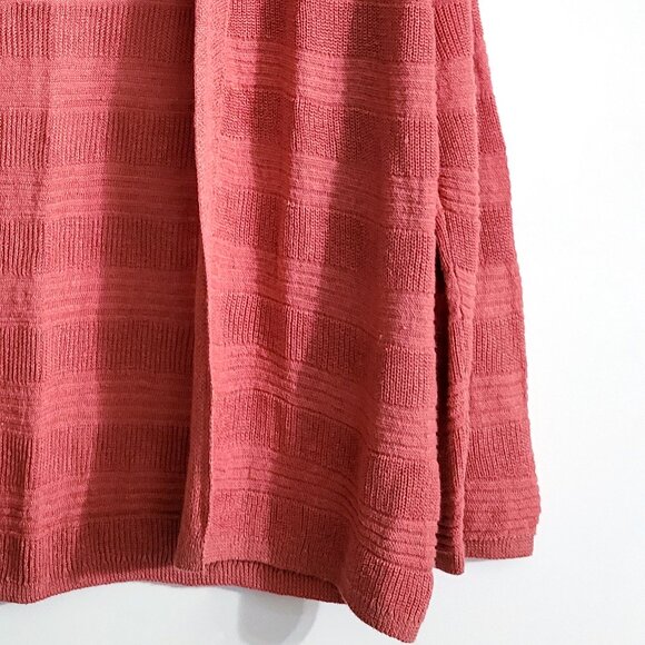 Cynthia Rowley Womens 100% Linen Open Front Cardigan Size L Pink Beach Knit Work - Picture 4 of 9